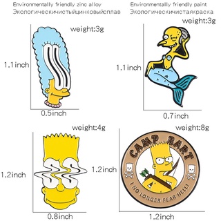« Los Simpsons Divertidos » Lindo Esmalte Pines Creativos Insignias De Dibujos Animados Broche Denim Chaqueta De Solapa Personalidad Mochila Accesorios (9)