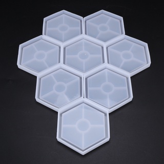 paquete de 8 moldes hexagonales de silicona para posavasos de resina de silicona, moldes epoxi para fundición con resina, hormigón, cemento