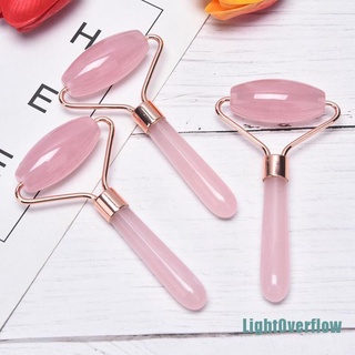 [LightOverflow] rodillo de cristal de cuarzo rosa masajeador de elevación de arrugas Facial cuidado de la piel herramienta de belleza (6)