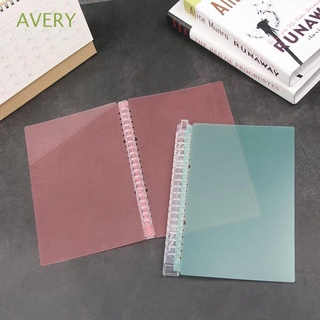 AVERY A5 B5 Binder Clip Journals Cover PP Notebook Cover Notebook Cover Rings Binder Planner Cover Stationery 20/26 Hole Notebook Protector Glitter Zipper (1)