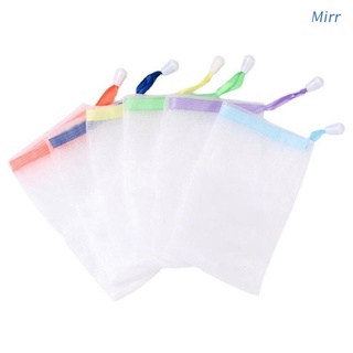 mirr 10pcs exfoliante malla jabón bolsa de espuma burbuja doble capa red ahorro de jabón bolsa de cordón titular bolsas para mujeres niñas