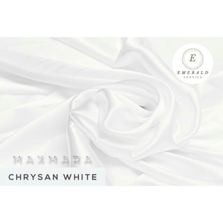 1/2 metros Maxmara Premium seda satén tela/satín Charmuse seda Premium por esmeralda textil - crisantena blanco