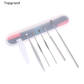 [topgrand] kit de eliminación de cera de oreja herramienta de limpieza de cera de oídos limpiador removedor de cuchara de curette set.