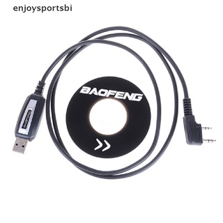 [enjoysportsbi] 1set usb 2 pines cable de programación con cd de software para radios baofeng uv-5r bf-888s [caliente]
