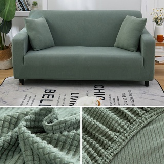 Funda de sofá Universal impermeable de lana de Color sólido elástico todo incluido 1/2/3/4 plazas sofá cubierta de terciopelo de maíz conjuntos de sofá sólido