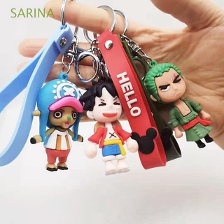 SARINA Gifts Luffy Keychain Zoro Key Ring Animation Peripheral Miniatures Pendant Silicon Japanese Anime Scultures PVC Figurine Model