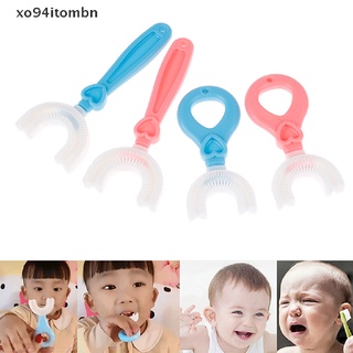 [mbn] cepillo de dientes de silicona de grado alimenticio, cepillo de dientes en forma de u para niños pequeños.