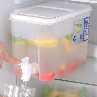 [Listo Stock] Hervidor De Agua Fría Recipiente De Almacenamiento De Frutas Tetera 4L Hogar Puesto En El Refrigerador Con Grifo (1)