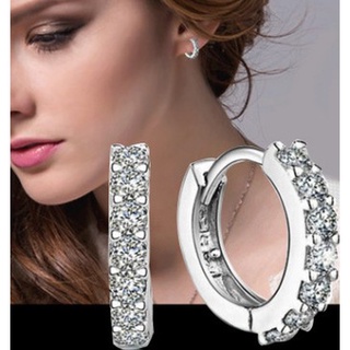 Pendientes de aro de plata para mujer Simple moda pendientes con joyería de circonita