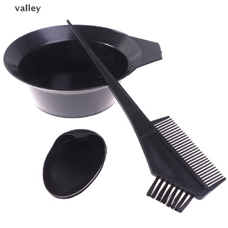 valley 8pcs color de cabello tinte tazón peine cepillos guantes sombrero herramienta kit tinte tazón peine cepillo cl