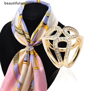 [beautifulandlovenew] nuevo broche de plata dorada cristal de seda bufanda clip hebilla broche pines joyería regalo
