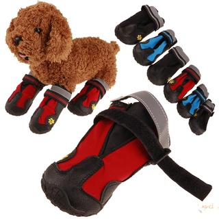 4pcs botas de perro para mascotas zapatos resistentes lindo perro impermeable senderismo zapatos multifunción antideslizante