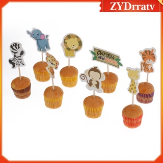 24pcs Wild Animal Cupcake Toppers Cake Picks Wedding Baby Shower Decoration (7)