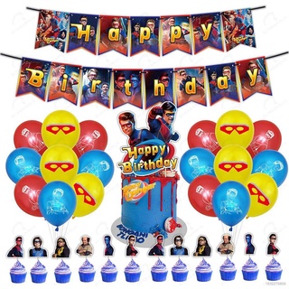 henry danger tema feliz cumpleaños fiesta decoraciones conjunto lindo pastel topper globos bandera fiesta necesidades de alta calidad