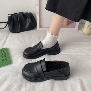 Pequeño negro zapatos de cuero de las mujeres 2021 estilo Vintage moda versátil universidad moda depar 2021 [bfhf551.my10.27]