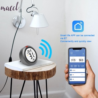 Smart temperature and humidity detector Bluetooth-compatible comfort clock light alarm connected to Tuya smart sensor 【macc1 On Sale】