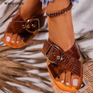 [wangxinpy] zapatos de mujer moda dedo del pie abierto sandalias planas al aire libre casual zapatillas venta caliente