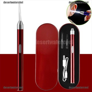 [desertwatercool] Luz LED USB Earpick limpia cera removedor limpiador Picker oreja Pick Curette Gadget