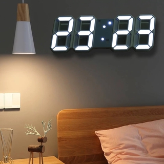 3D Moderno LED Luz Automática Digital De Pared Reloj Despertador/Temperatura Fecha Calendario Pantalla Decoración/Control De Sonido Oficina Sala De Estar Mesa Escritorio