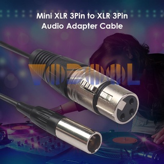 Vodool Professional Mini XLR 3Pin a XLR 3Pin Cable de Audio macho a hembra Cable de micrófono de cámara