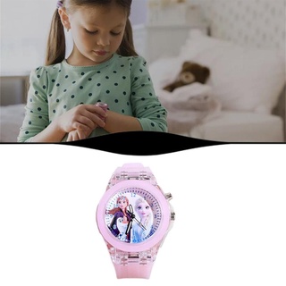 rosa princesa niños luminoso reloj de luces intermitentes por la noche reloj de niñas
