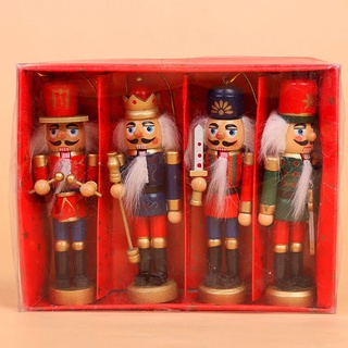 4 x 5" figuras de madera soldado cascanueces artesanía decoración de navidad juguete