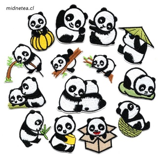 mid 14Pcs/set Cute Panda Embroidered Patch Sew Iron On Patches for Kids Clothing Backpack Patches Applique Badge DIY Decor
