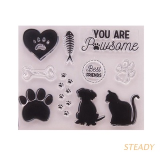 sello estable de silicona transparente para perro, gato, álbum de recortes, álbum de recortes, decoración de tarjetas fotográficas