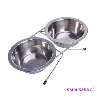 maonn - cuencos dobles de acero inoxidable para mascotas, perro, gato, agua, alimentos antideslizantes