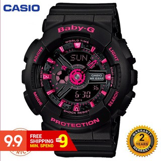 casio reloj deportivo (nuevo) casio baby-g ba110 negro rosa reloj de pulsera mujeres relojes deportivos venta caliente