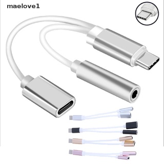 [maelove1] Type c to 3.5 mm jack charger 2 in1 headphone audio jack usb c cable adapter [maelove1]