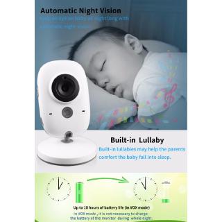 Pulgadas inalámbrico de Color de vídeo bebé Monitor de alta resolución bebé niñera cámara de seguridad visión nocturna monitoreo de temperatura (7)