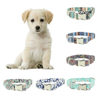 suv- collar con estampado de flores ajustable para mascotas/perro/cachorro/identificación/correa suave y transpirable para el cuello