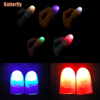 Butterfly(@) 2 piezas de luz mágica para fiestas, pulgares, dedos, truco, luz que aparece cerca