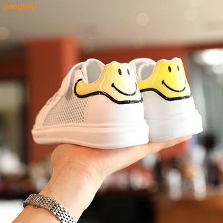 Niñas sonriente cara net zapatos 2021 primavera y verano nueva versión coreana de niños suave suela casual zapatos niños McQueen zapatos blancos tendencia (8)