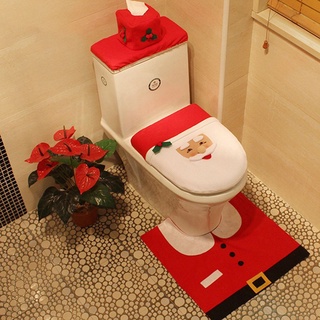 Instore lindo asiento de inodoro cubierta de baño decorativo caso de inodoro alfombra Santa alfombra decoraciones navideñas muñeco de nieve hogar inodoro (7)