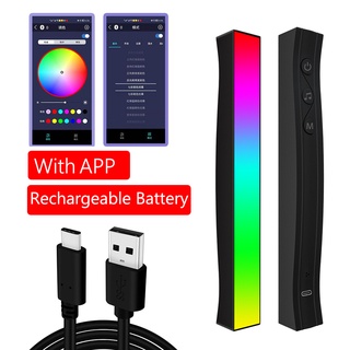 (qxsadnis) App Control Ritmo Música Luz Bluetooth Compatible Con Voz Activado Barra RGB