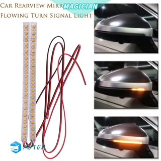 🔸Magia🔹 Nuevo coche retrovisor espejo indicador lámpara Flexible que fluye luz de señal de giro LED Streamer tira Universal impermeable 15cm 28Leds ámbar decodificado