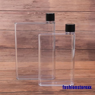 moda botella de agua portátil claro libro portátil almohadilla de papel botella de agua plana
