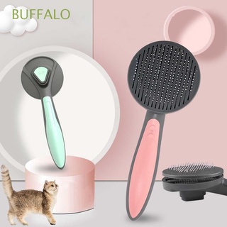 BUFFALO Professional Pet Comb Manual Grooming Slicker Brush Pet Hair Trimming Shedding Pet Grooming Product Deshedding Self Cleaning Multifunctional Hairdressing Tool Hair Remover Brush/Multicolor