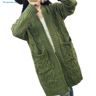 <Bergenww_my> Suéter Ultra suave, Cardigan, torcido, dos bolsillos, abrigo largo (6)