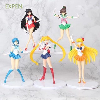 Expen 5 pzas/Set De Modelos De Sailor Jupiter Venus De Sailor coleccionables De Sailor Moon De dibujos Animados