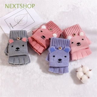 nextshop guantes de invierno/guantes térmicos sin dedos/guantes para niños/guantes de lana de punto/descapotable/multicolor