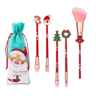 rfuljust Thin Makeup Brush Candy Christmas Makeup Brush Set Ergonomics Handle for Female (1)