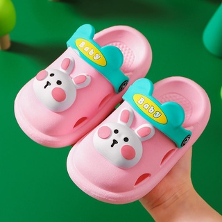 Moda niños zapatillas niños niñas antideslizante suave parte inferior sandalia interior anticolisión bebé zapatillas de verano agujero zapatos de casa