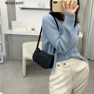 [Wei] Retro Baguette bolso mujer PU bolso de hombro cadenas de Color sólido axila bolsa de señora bolso (2)