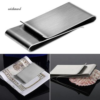 Monedero delgado de acero inoxidable Color plateado con Clip de dinero/cartera de identificación con tarjeta de crédito