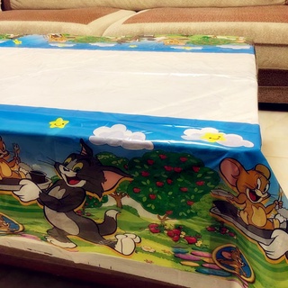 1pc 108x180CM Tom gato y Jerry Mouse plástico desechable mantel mantel mesa cubierta