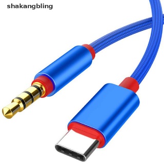 shkas type-c a 3.5mm jack macho audio aux cable macho a usb-c estéreo adaptador conector bling (2)