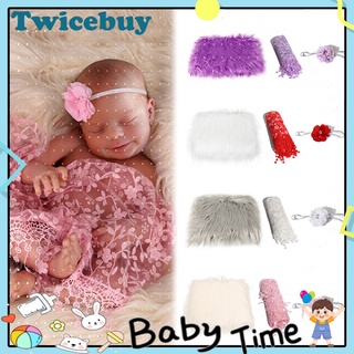 Twicebuy 3 unids/Set bebé recién nacido manta flor envolver envoltura pura diadema foto accesorios